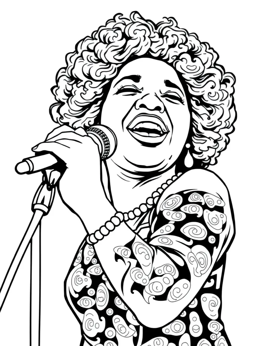 Aretha Franklin singing.