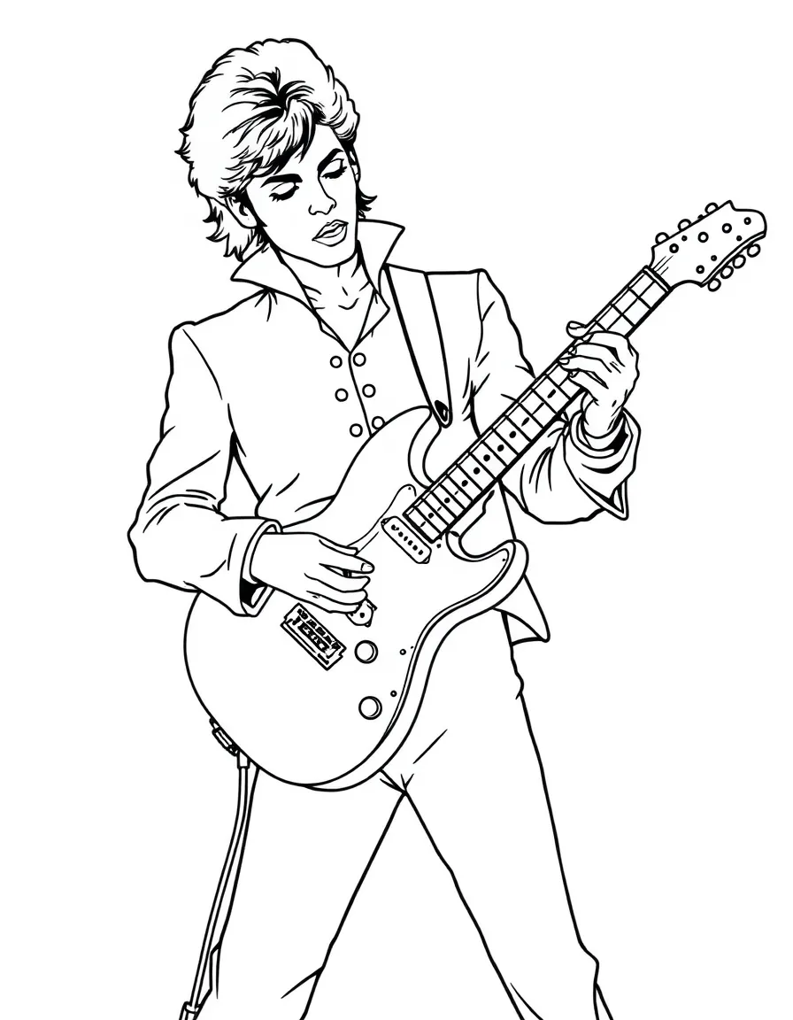 Prince playing guitar.