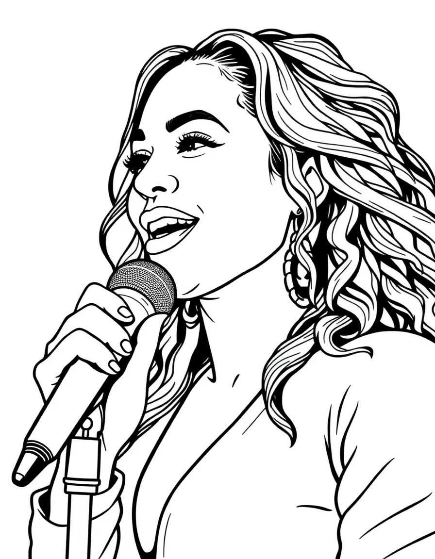 Beyoncé with a microphone.