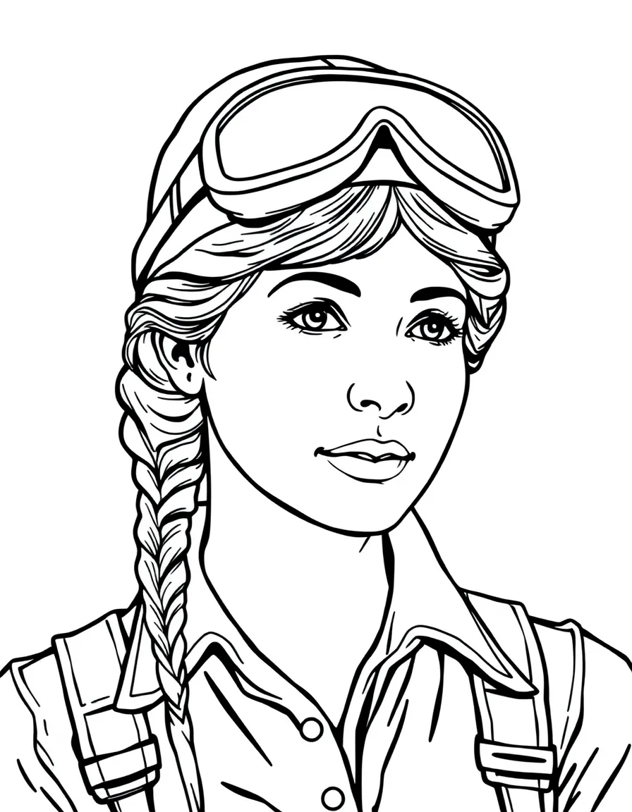 Amelia Earhart with a pilot's hat.