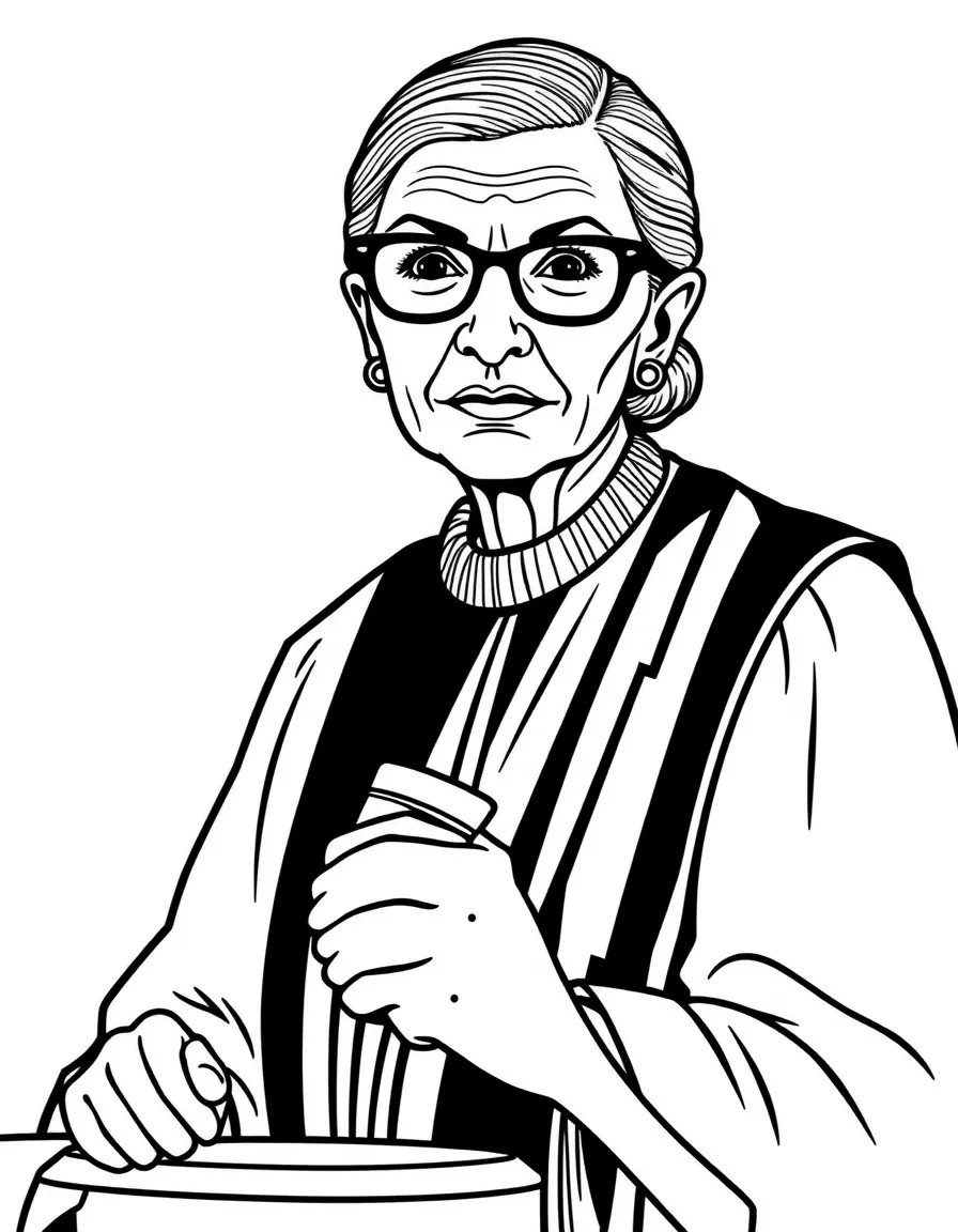 Ruth Bader Ginsburg with a gavel.