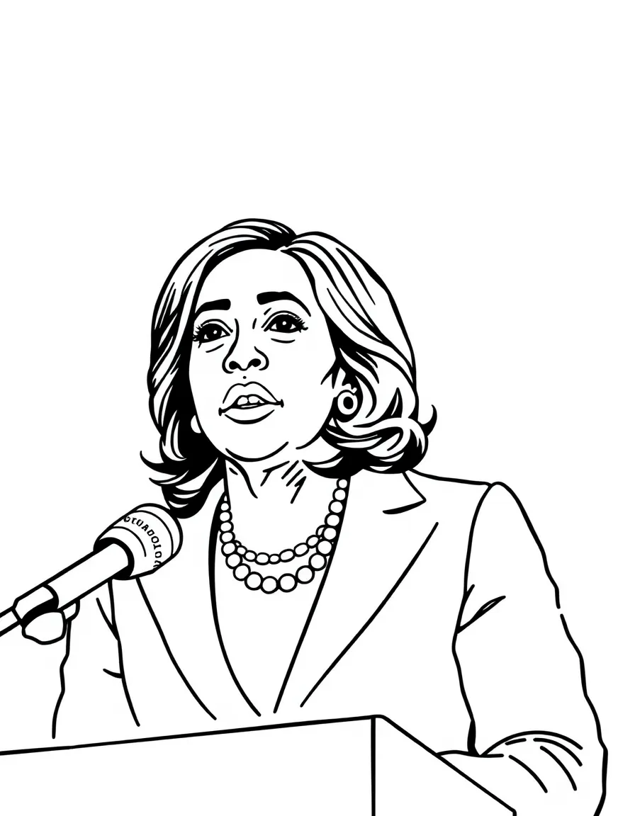 Kamala Harris giving a speech.