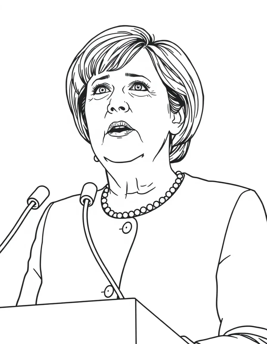 Angela Merkel giving a speech.
