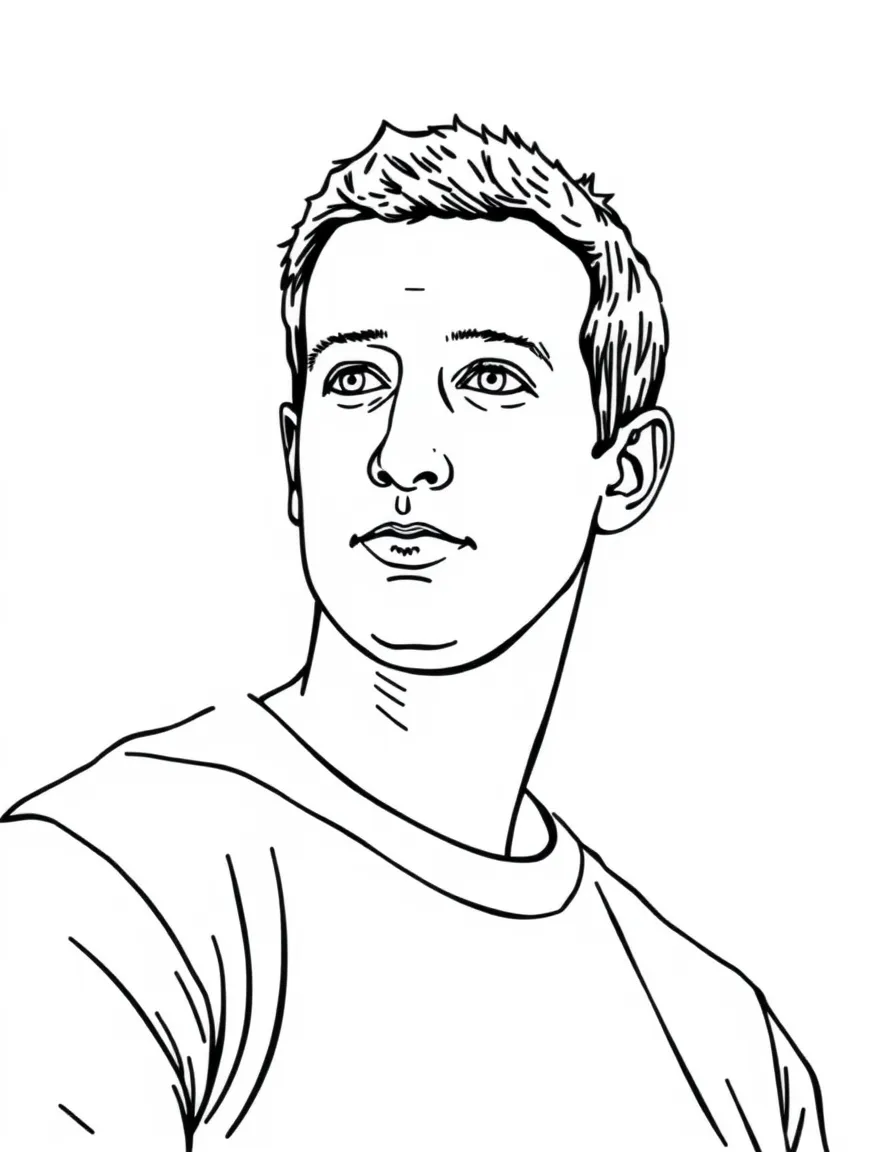 Mark Zuckerberg with a Facebook logo.
