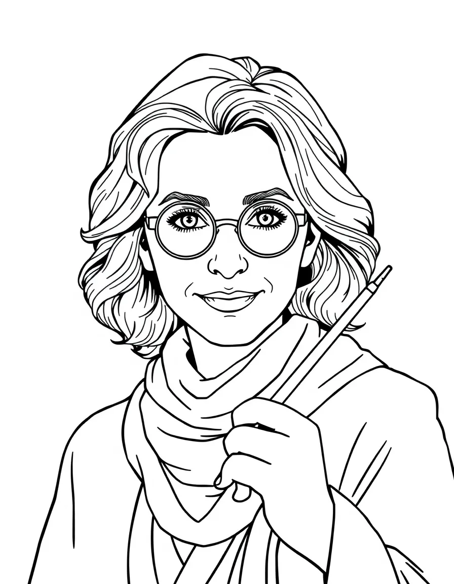J.K. Rowling with a magic wand.