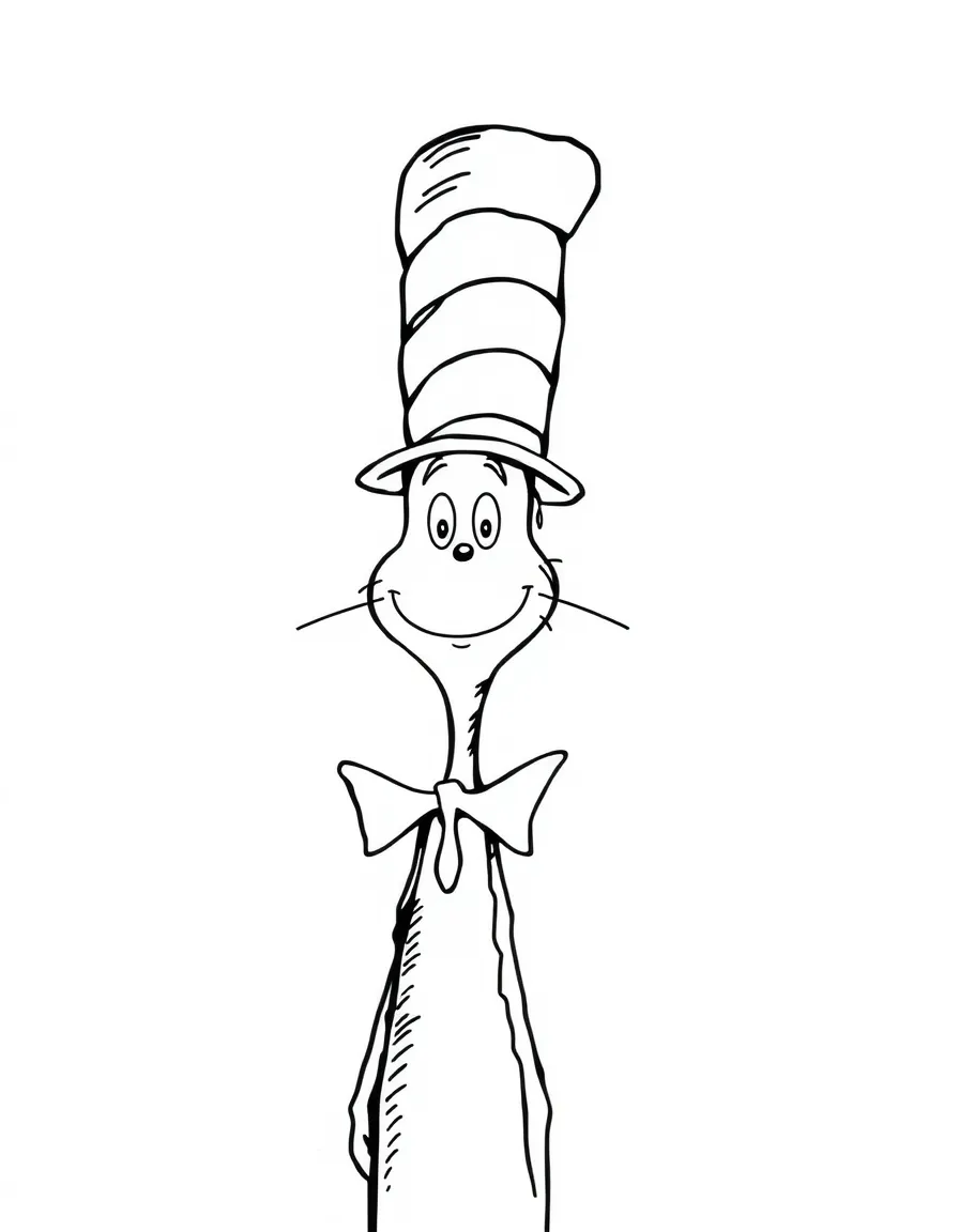 Dr. Seuss with his tall striped hat.