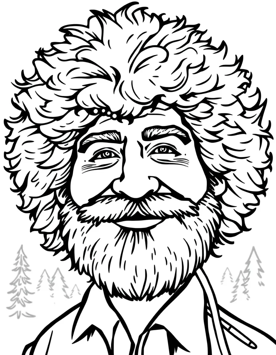 Bob Ross with a paintbrush.