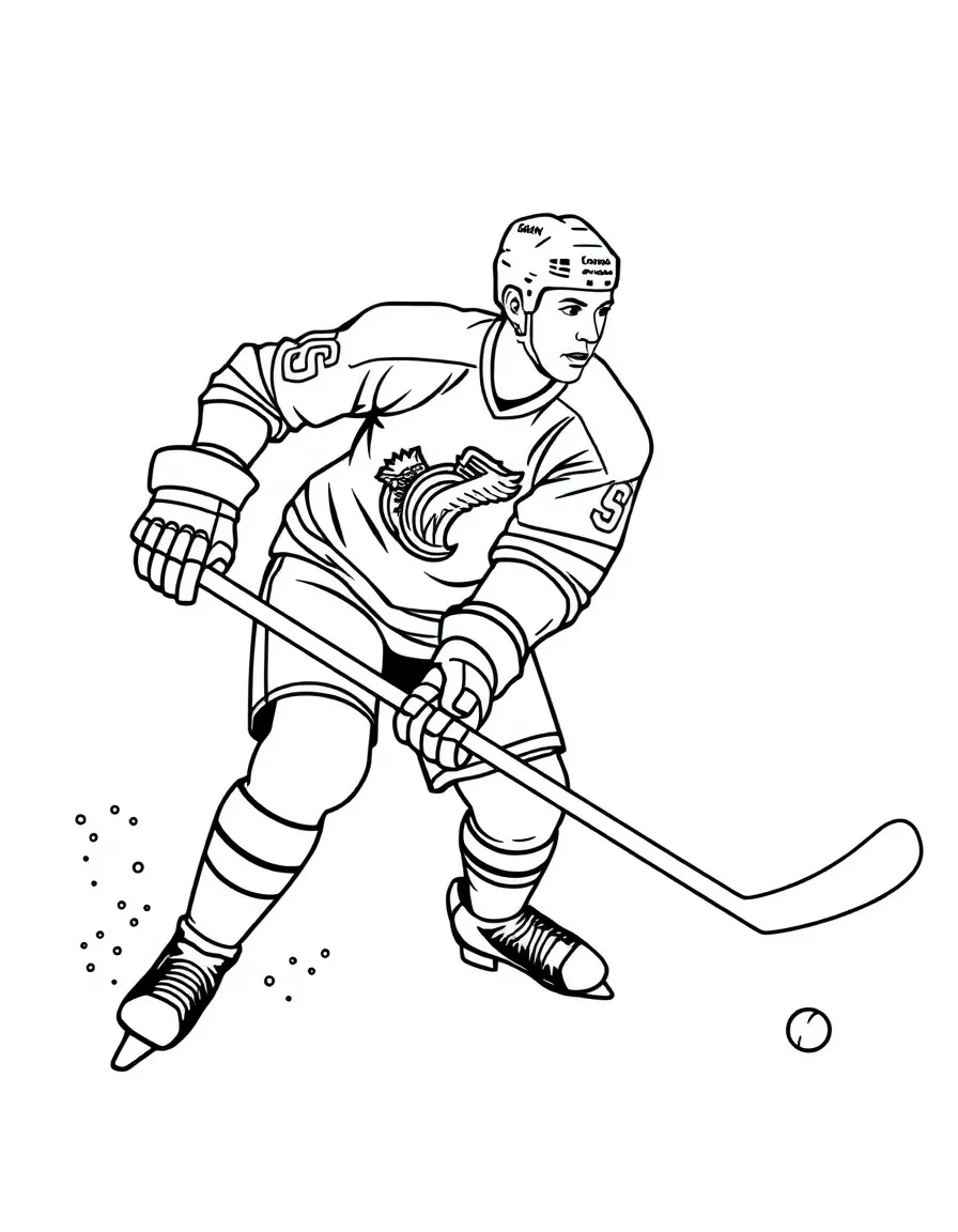 Wayne Gretzky shooting a puck.