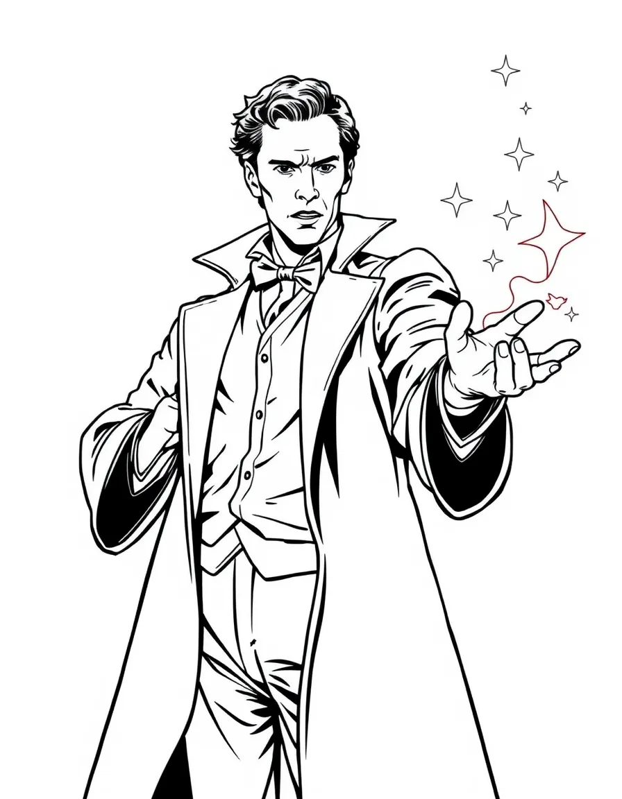 Benedict Cumberbatch casting a spell.