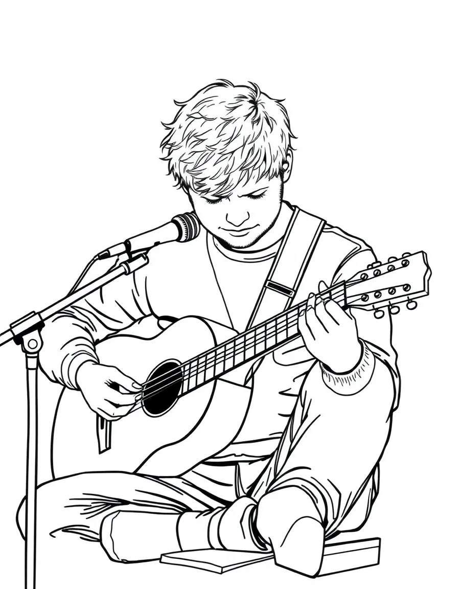 Ed Sheeran writing a song.