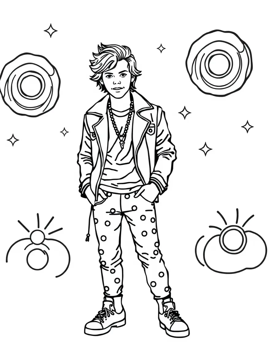 Harry Styles wearing a fun outfit.