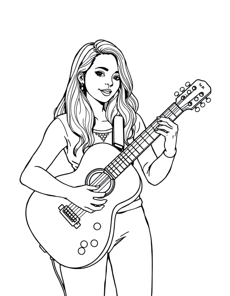 Olivia Rodrigo with her guitar.