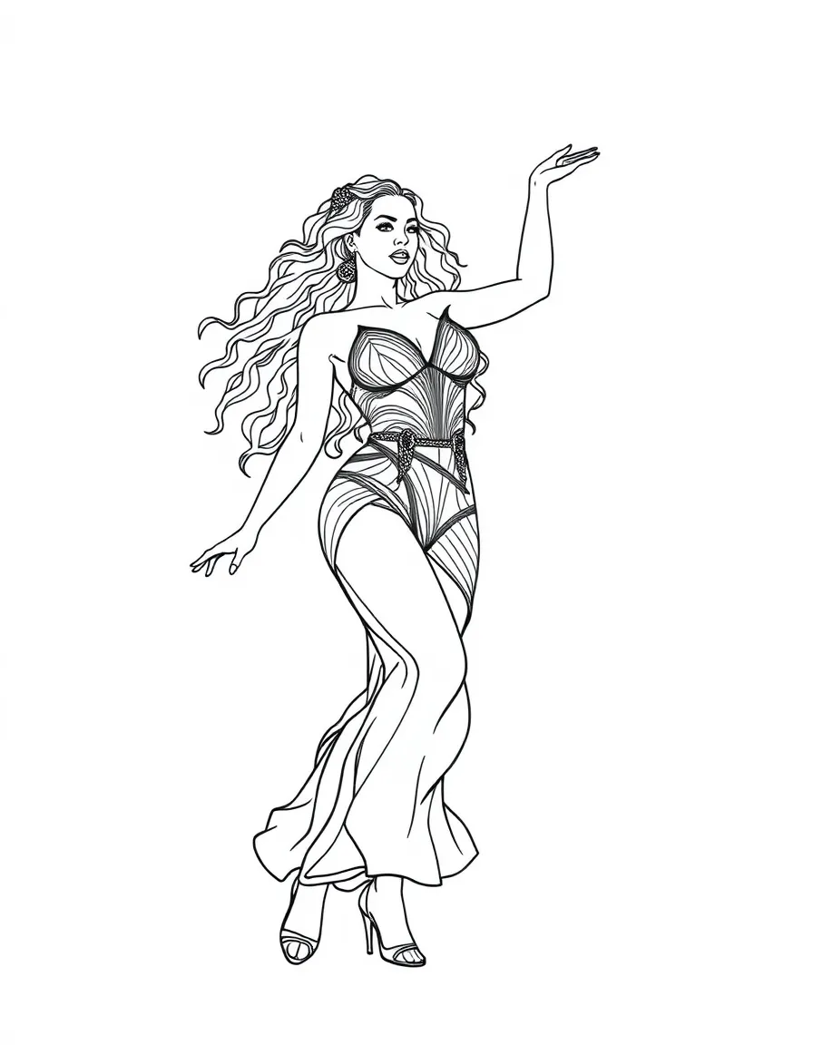 Beyoncé dancing gracefully.