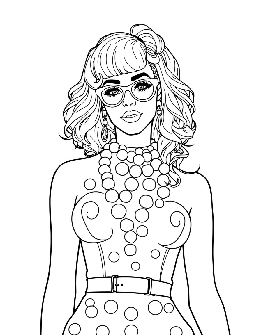 Katy Perry with a candy-themed outfit.