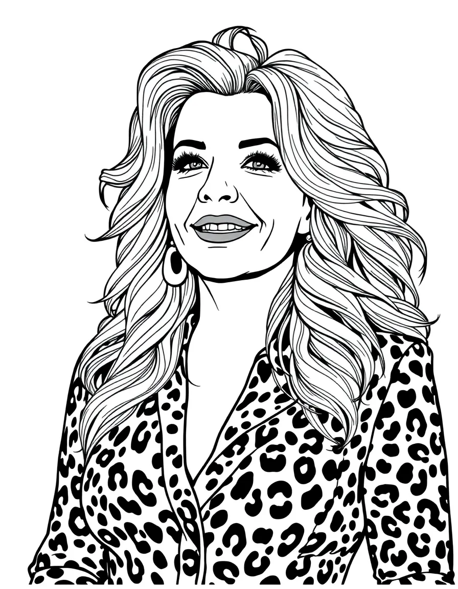 Shania Twain with a leopard print.