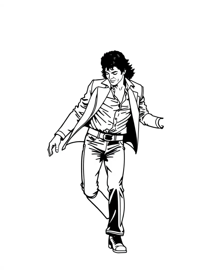 Michael Jackson moonwalking.