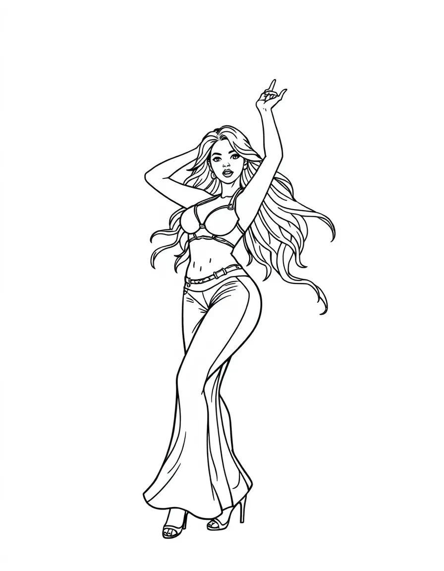 Shakira dancing with her hips.