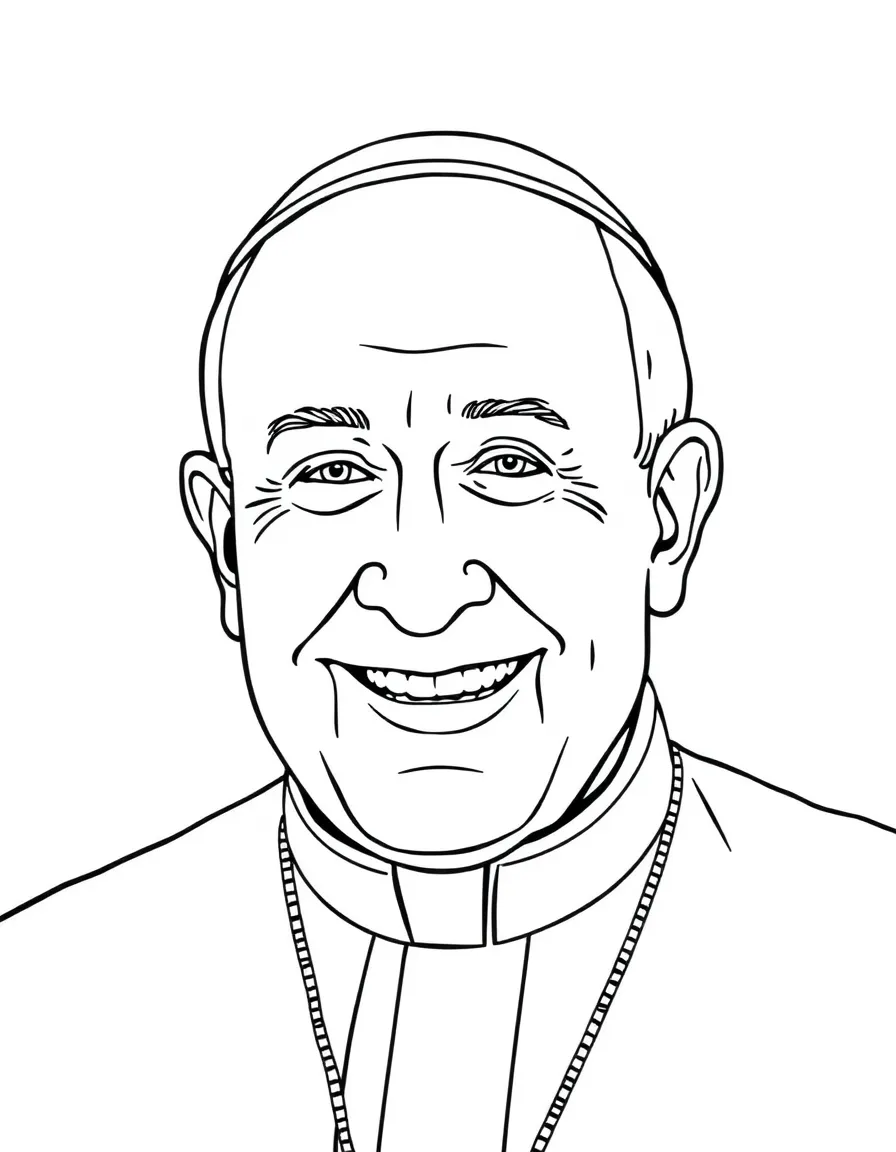Pope John Paul II smiling.