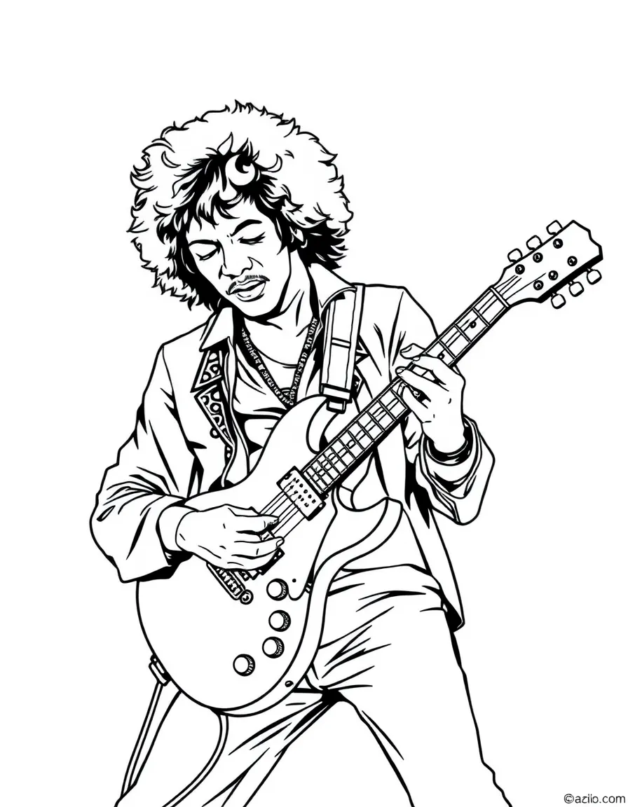 Jimi Hendrix playing electric guitar.