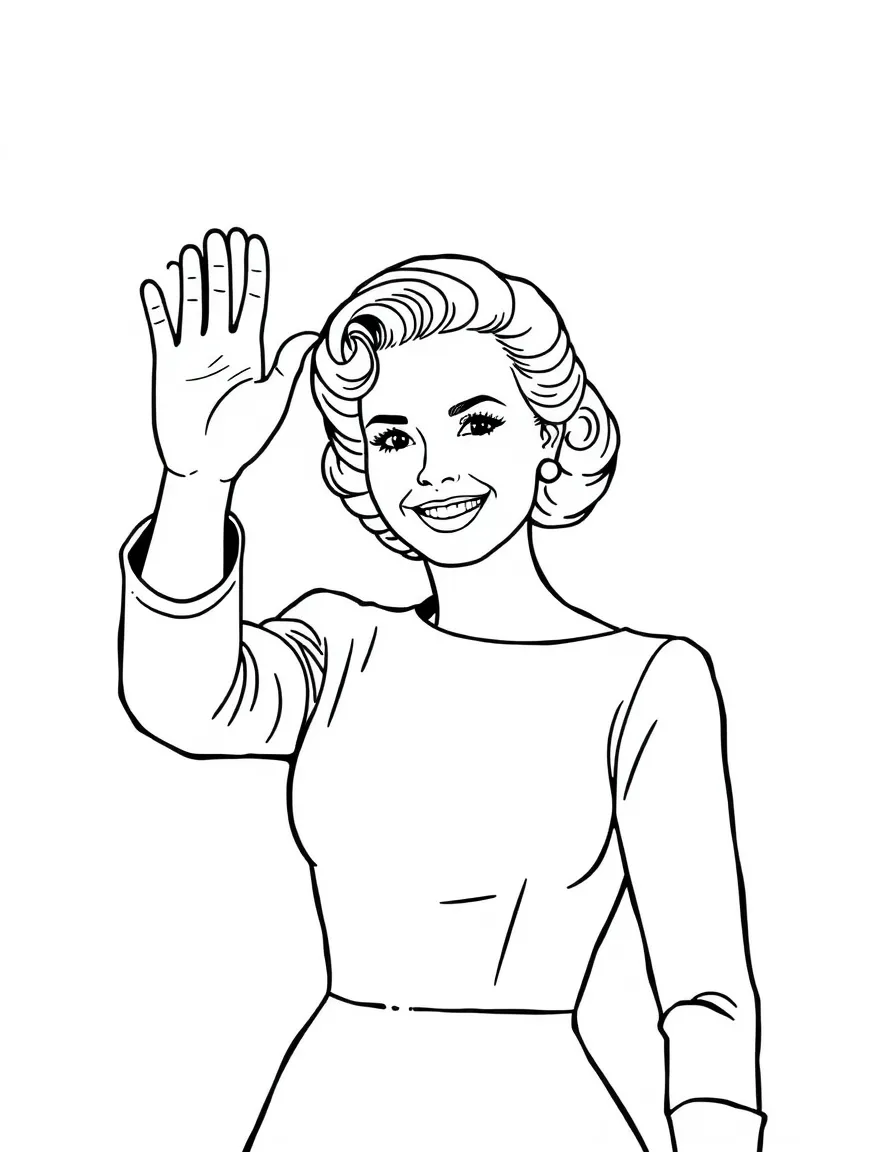 Grace Kelly waving.