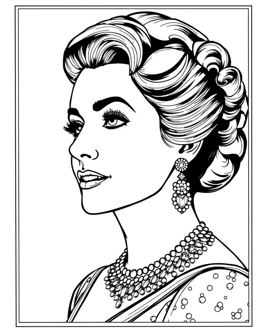 Elizabeth Taylor with sparkling jewelry.