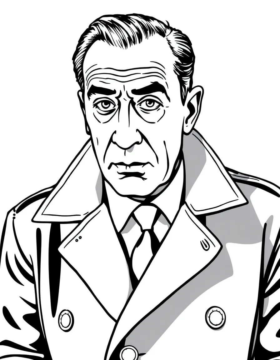 Humphrey Bogart in a trench coat.