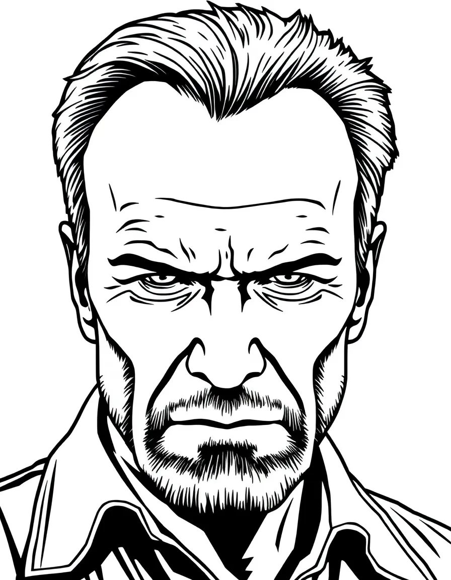 Clint Eastwood with a stern face.