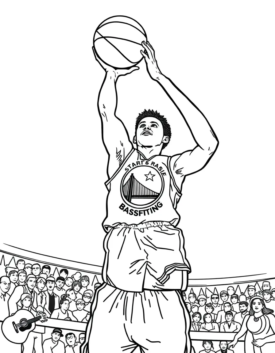 Stephen Curry shooting a basketball.
