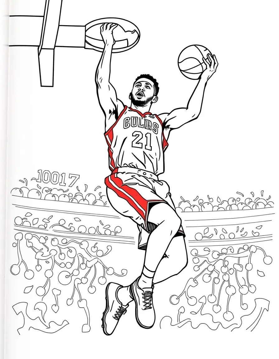 Giannis Antetokounmpo dunking.