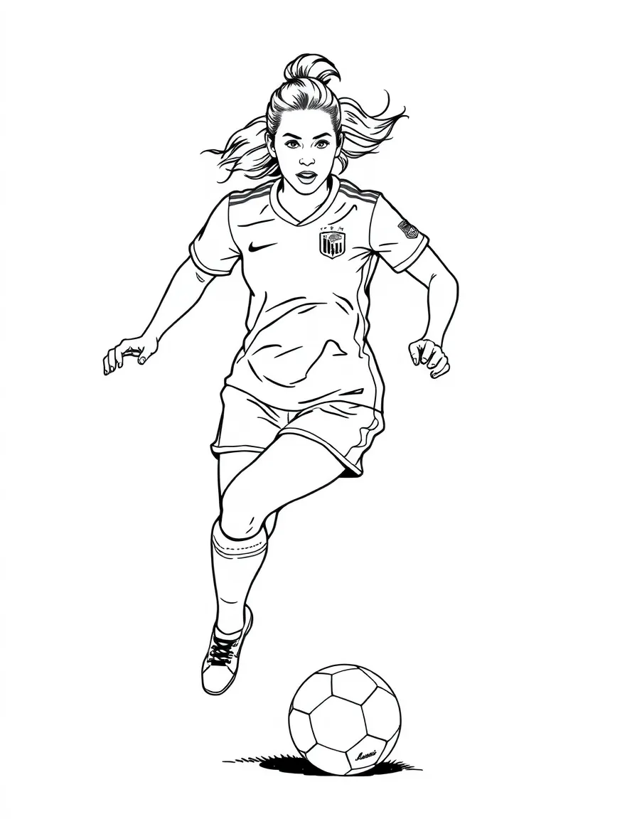 Christine Sinclair playing soccer.