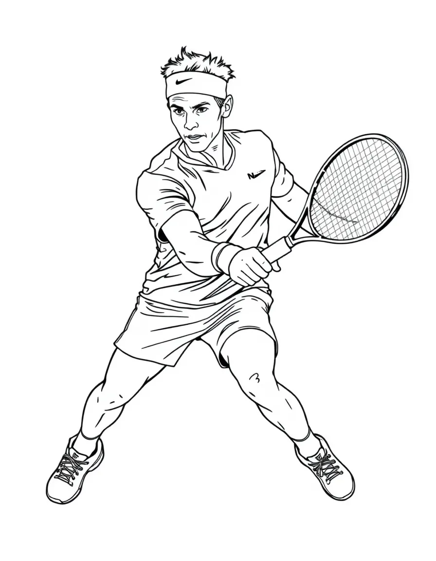 Rafael Nadal hitting a forehand.