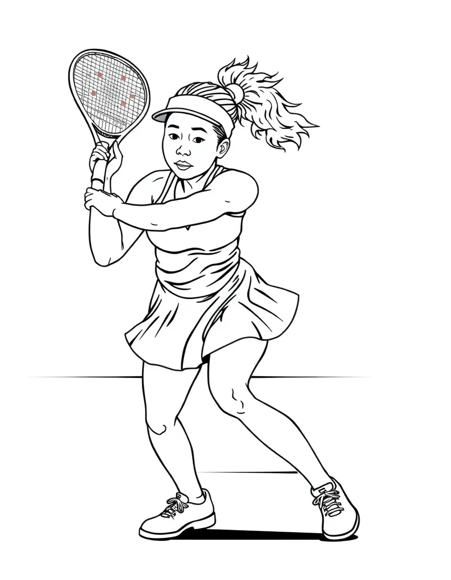 Naomi Osaka hitting a backhand.