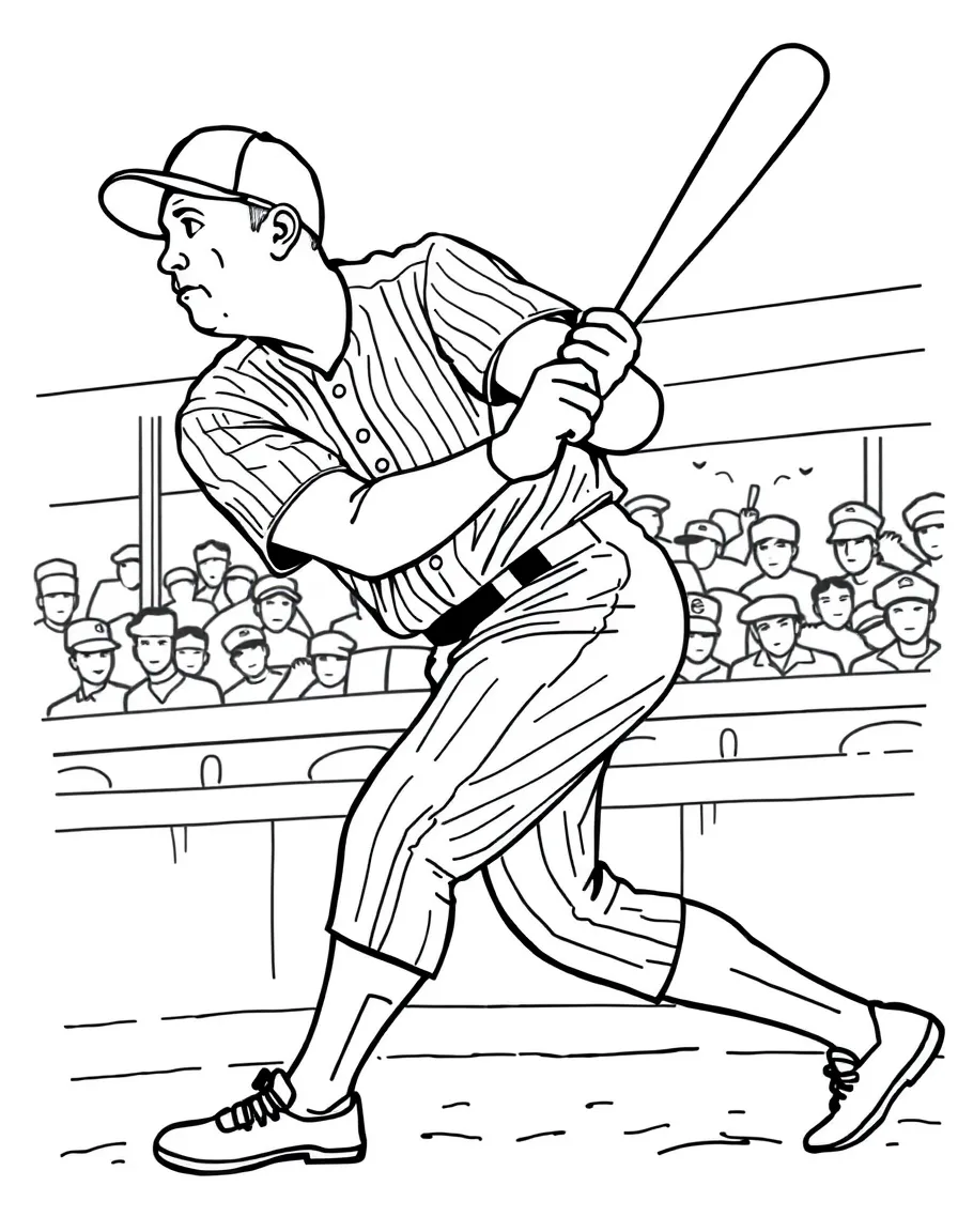 Babe Ruth hitting.