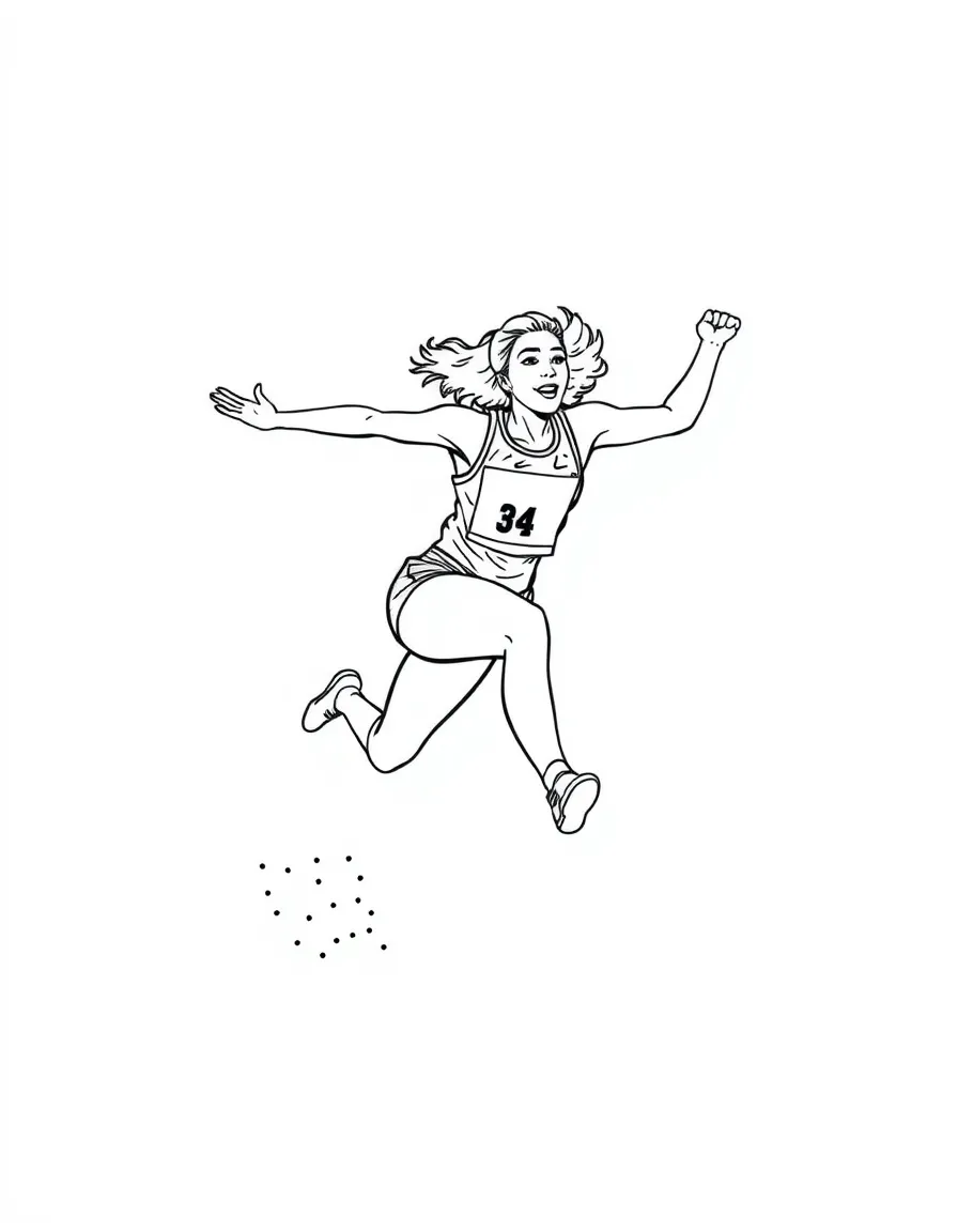 Jackie Joyner-Kersee jumping.