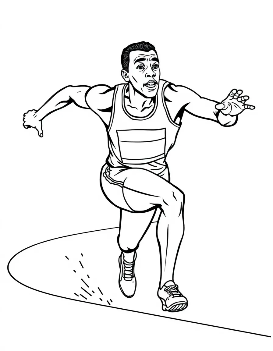 Carl Lewis sprinting.