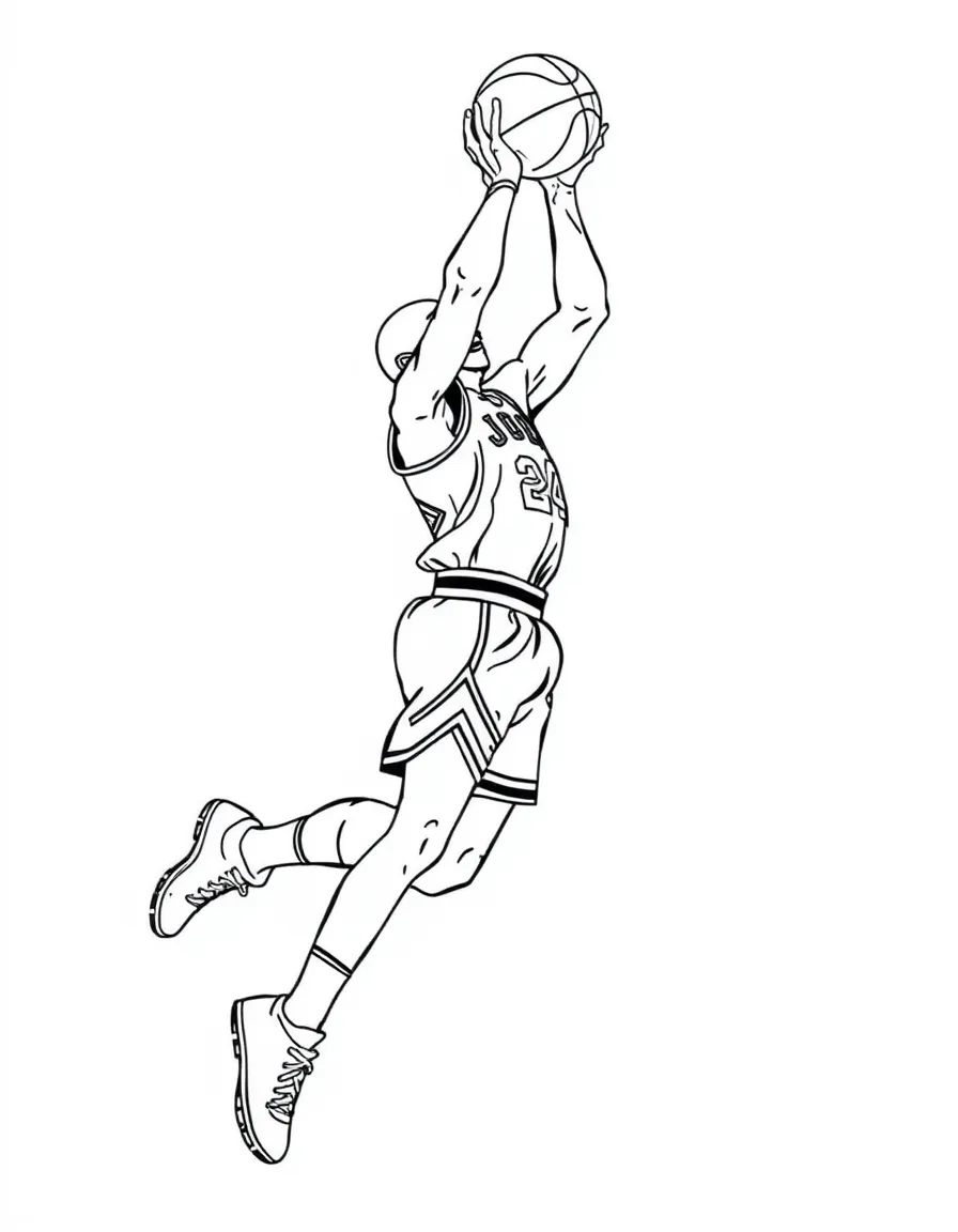 Michael Jordan making a layup.