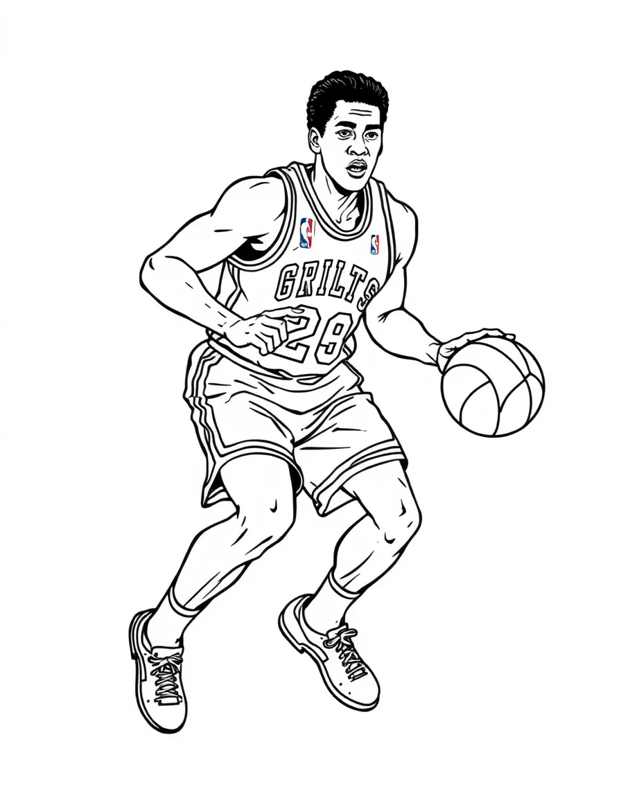 Oscar Robertson dribbling.