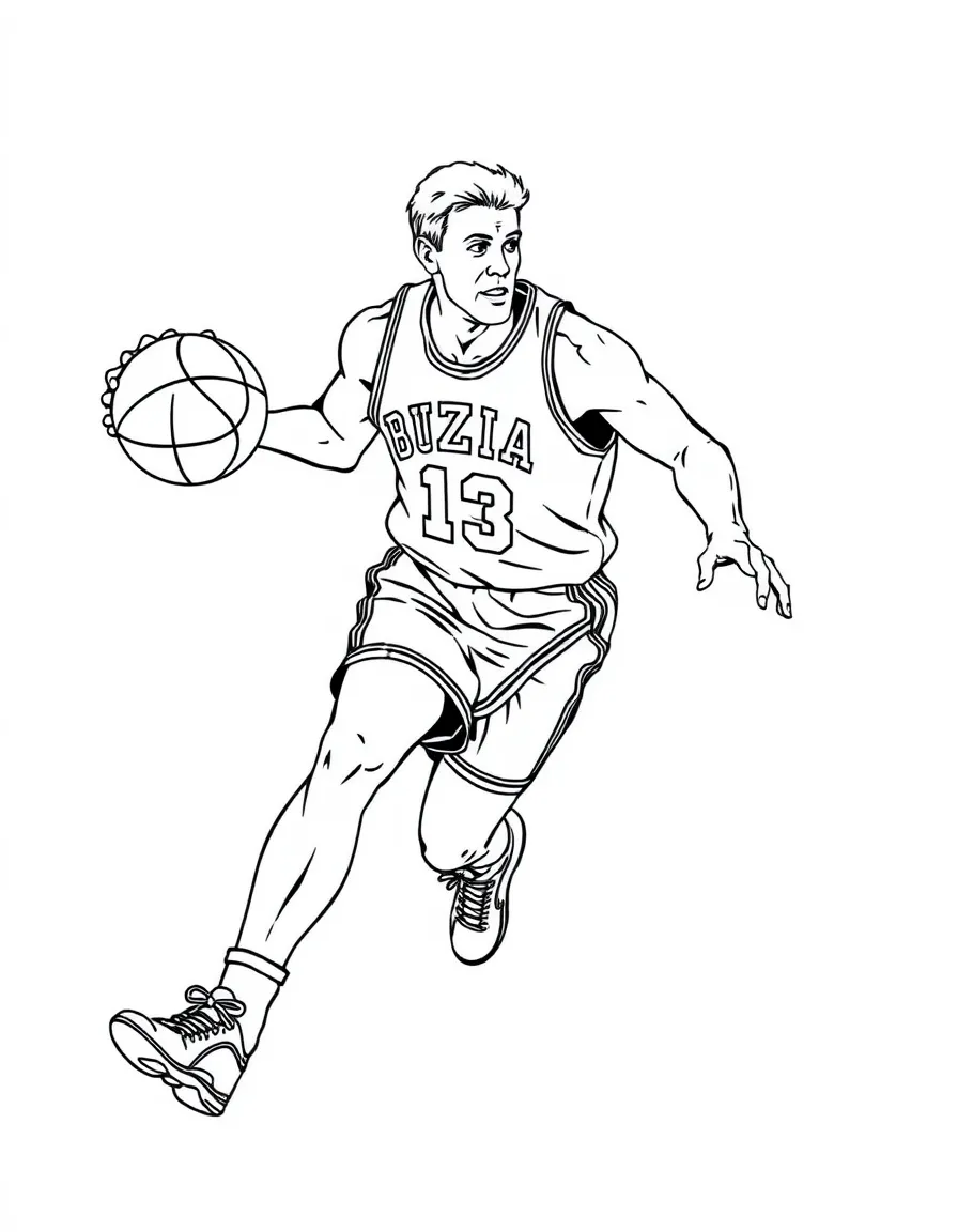 Jerry West dribbling.