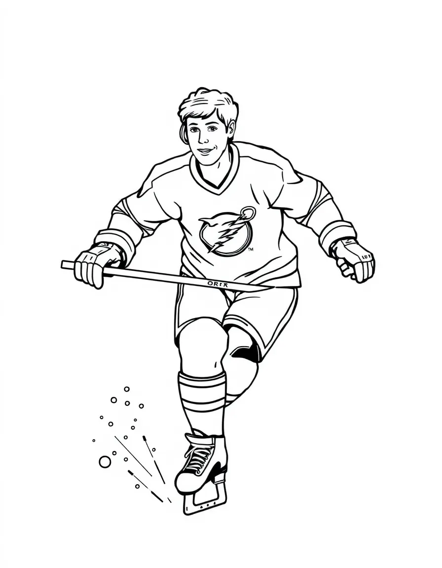 Bobby Orr skating.