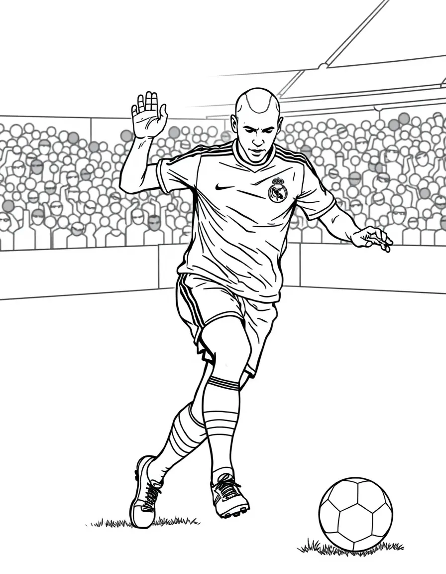 Zinedine Zidane controlling the ball.