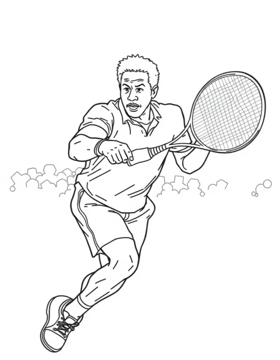 Arthur Ashe playing tennis.