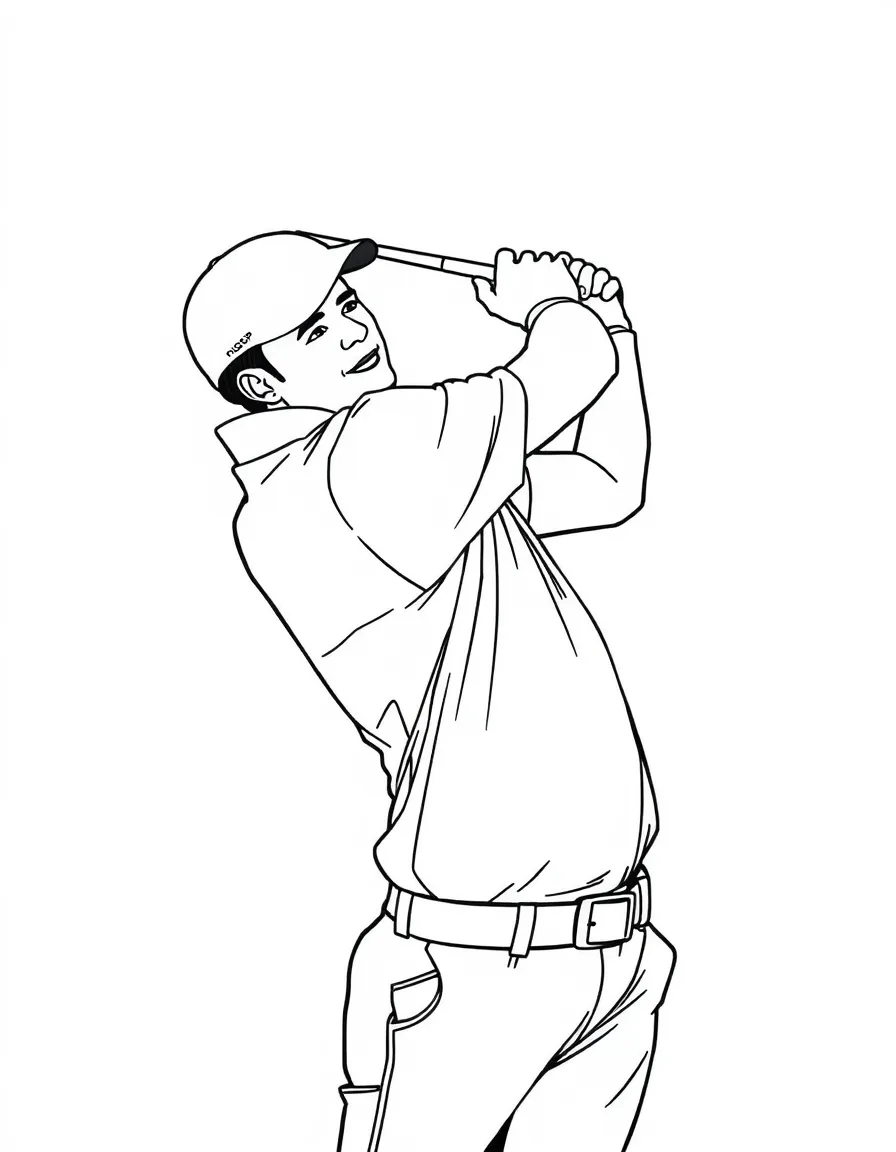 Tiger Woods swinging.