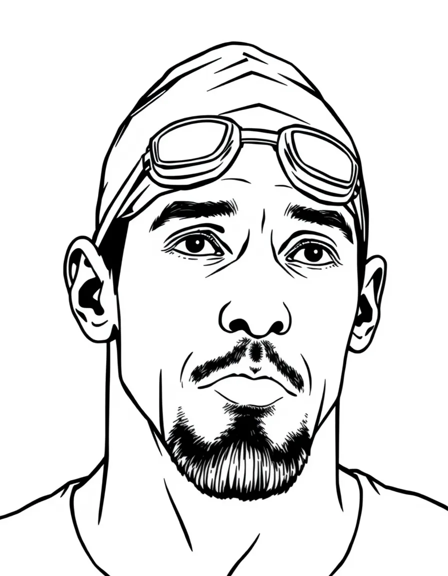 Michael Phelps with a swim cap and goggles.