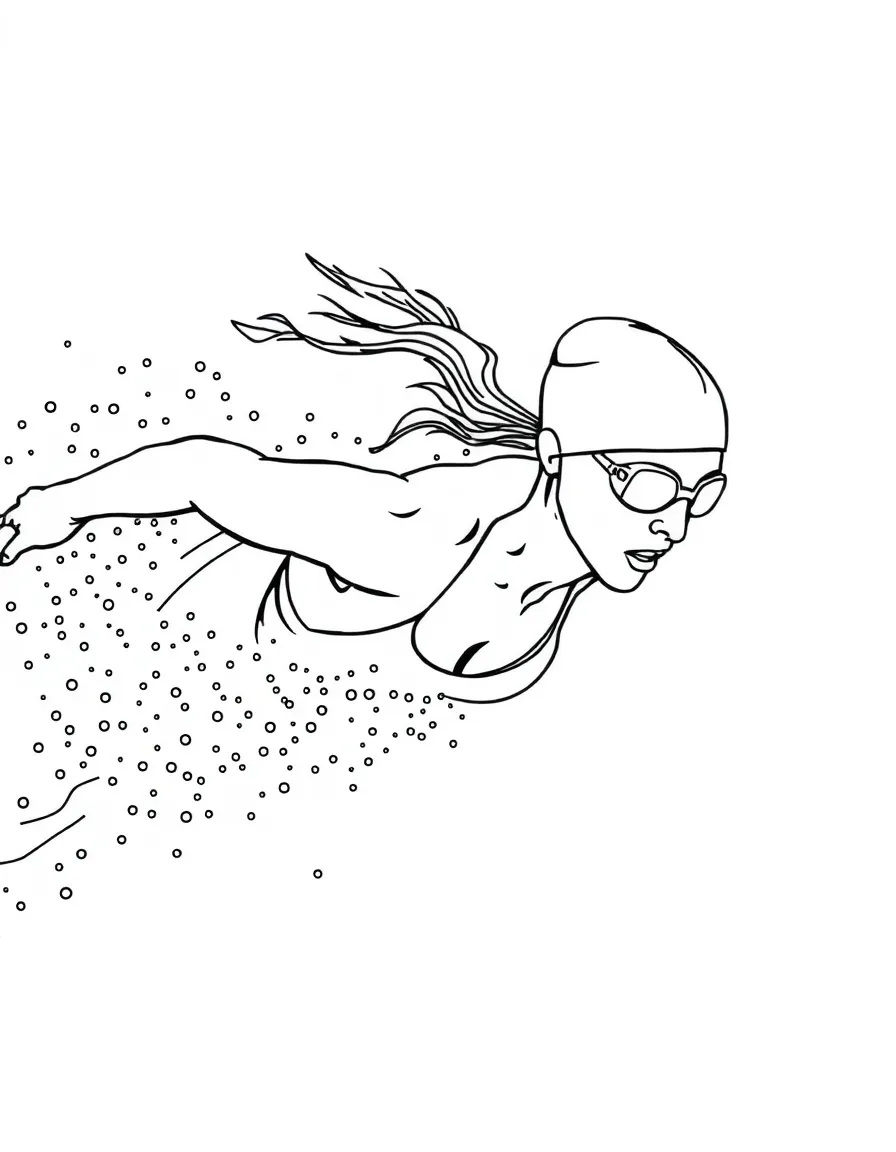 Katie Ledecky swimming fast.