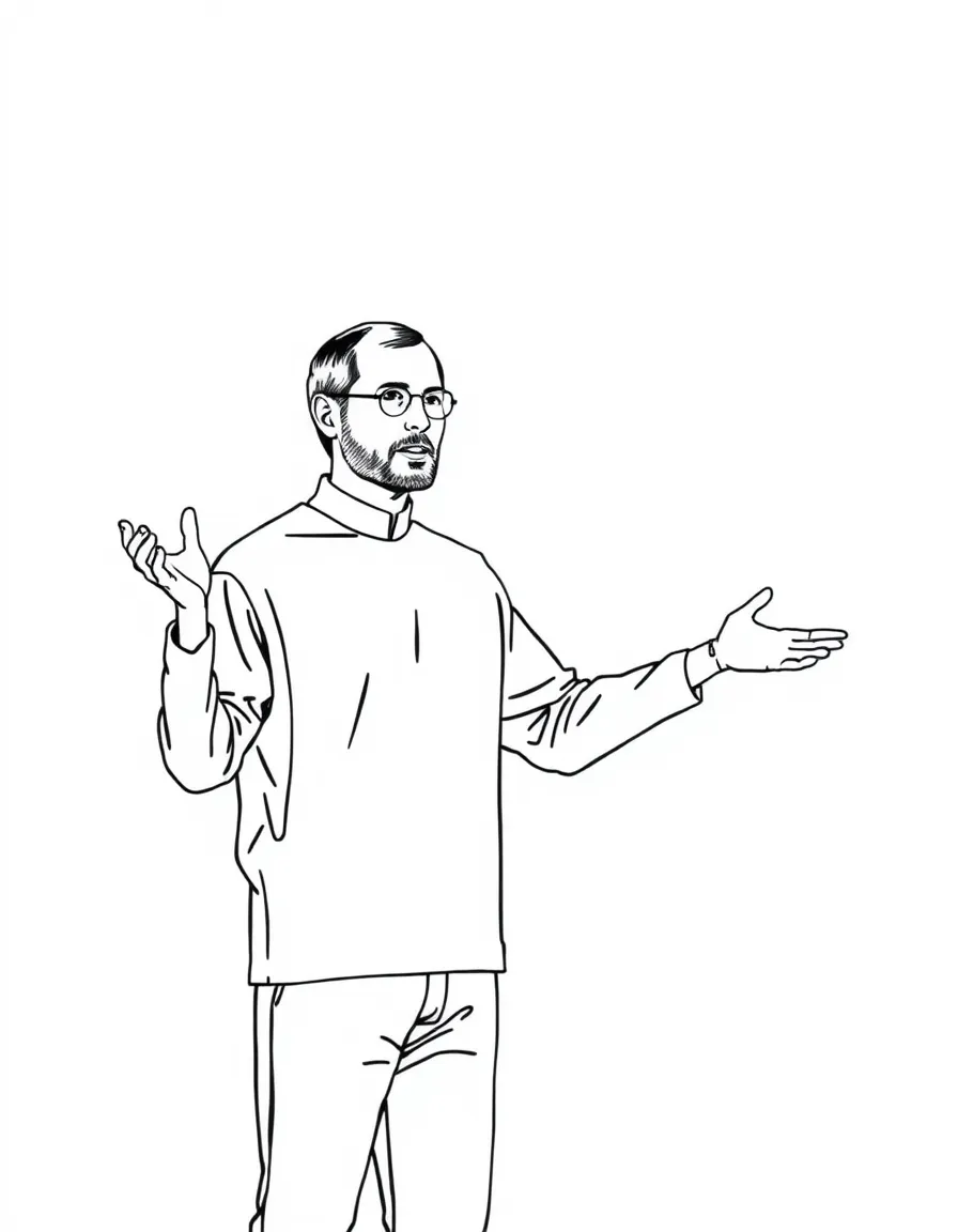Steve Jobs presenting on stage.