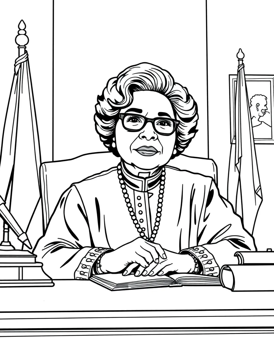 Sonia Sotomayor at her desk.