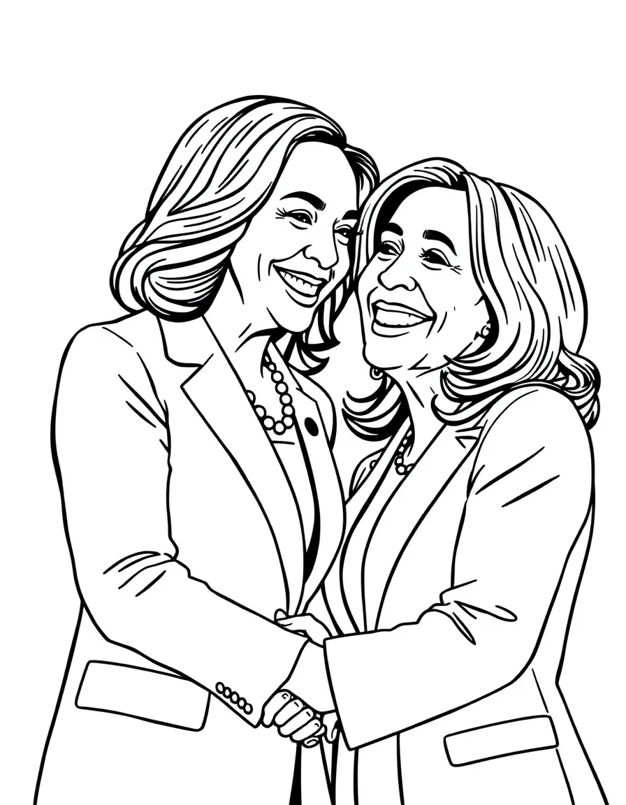 Kamala Harris smiling and shaking hands.