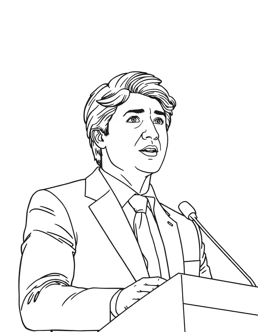 Justin Trudeau giving a speech.