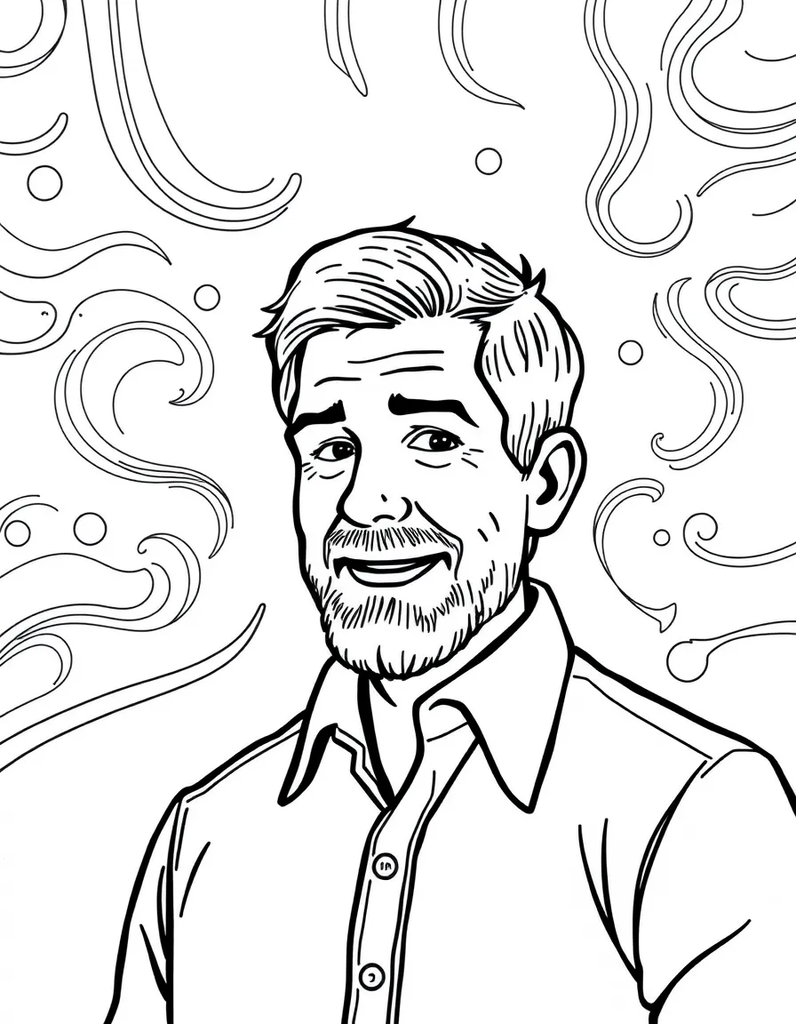 Reed Hastings with a streaming symbol.