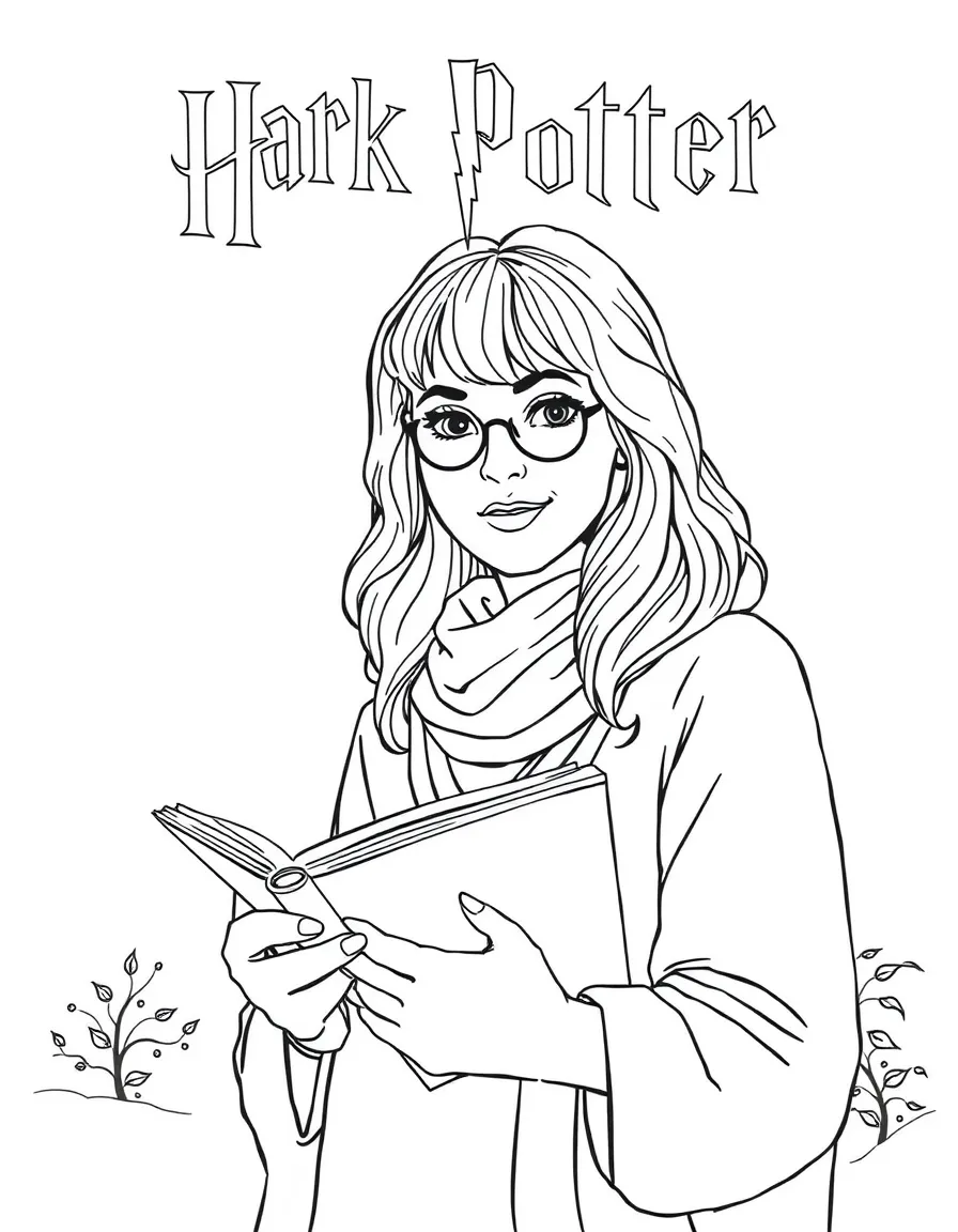 J.K. Rowling with a book and a castle.